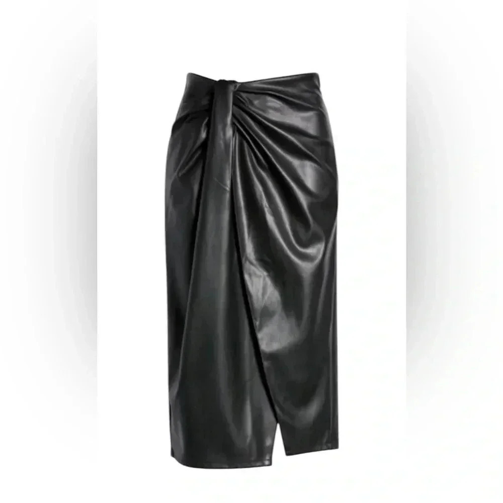 Open Edit Wrap Front Faux Leather Skirt size medium Sz Medium